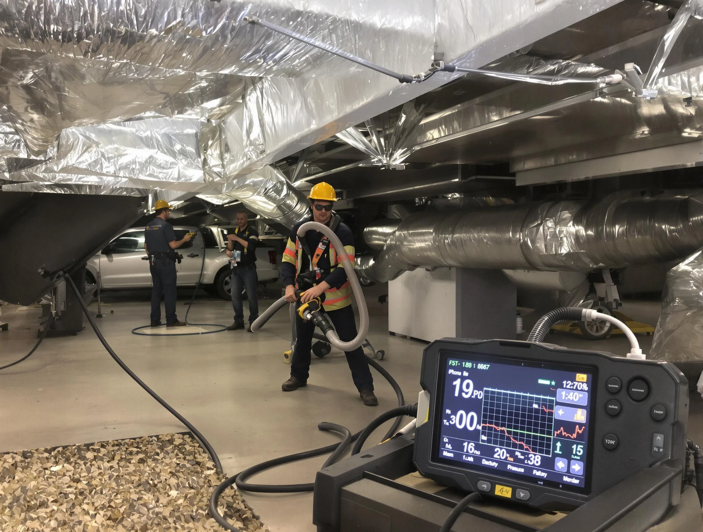 Professional negative pressure duct cleaning by Tuttle Air Duct Cleaning in Tuttle