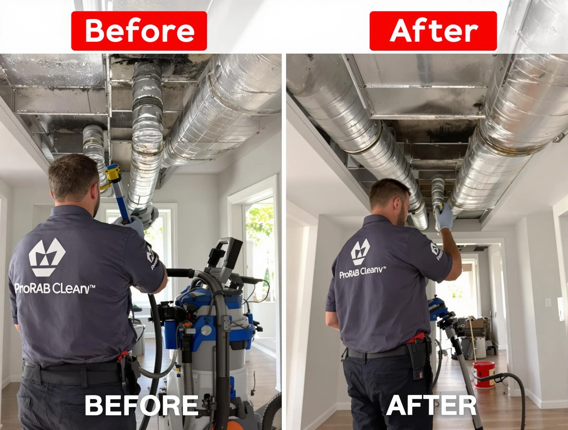 Tuttle Air Duct Cleaning expert performing thorough residential duct cleaning in a Tuttle home